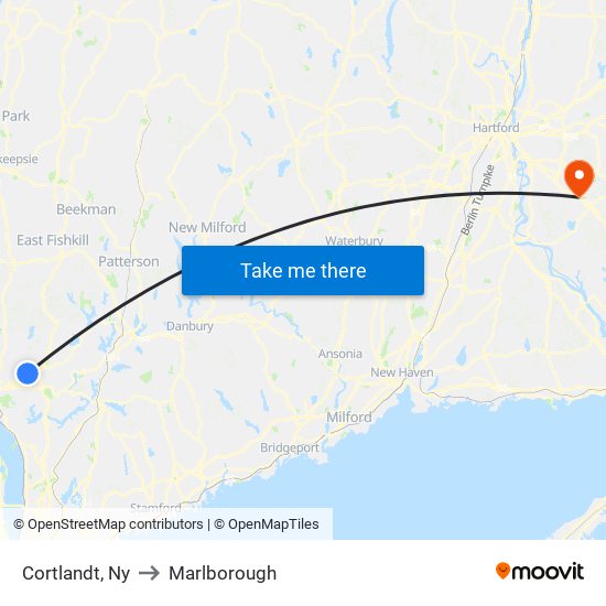 Cortlandt, Ny to Marlborough map