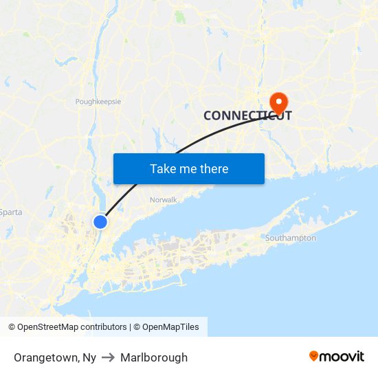 Orangetown, Ny to Marlborough map