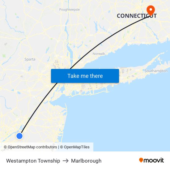 Westampton Township to Marlborough map