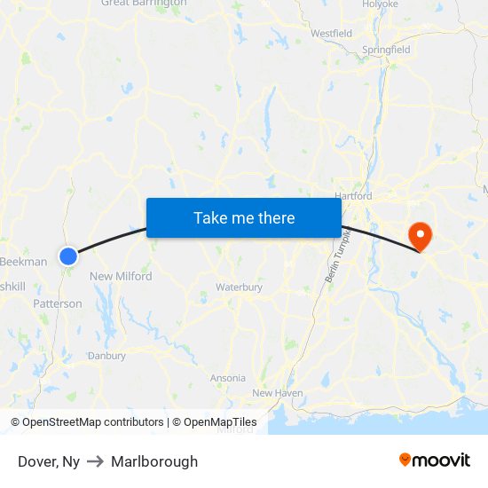 Dover, Ny to Marlborough map