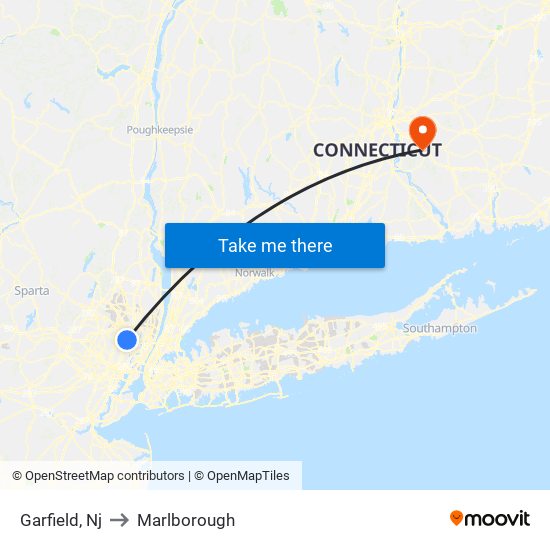 Garfield, Nj to Marlborough map
