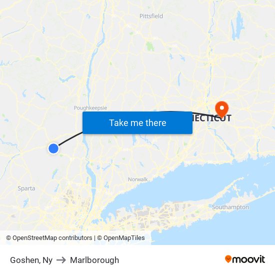 Goshen, Ny to Marlborough map