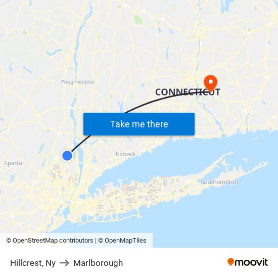Hillcrest, Ny to Marlborough map