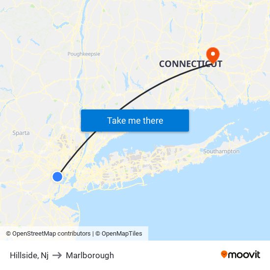 Hillside, Nj to Marlborough map