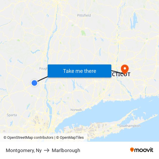 Montgomery, Ny to Marlborough map