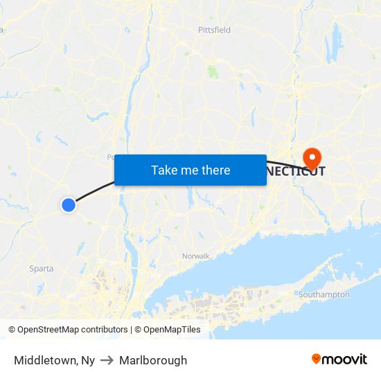 Middletown, Ny to Marlborough map