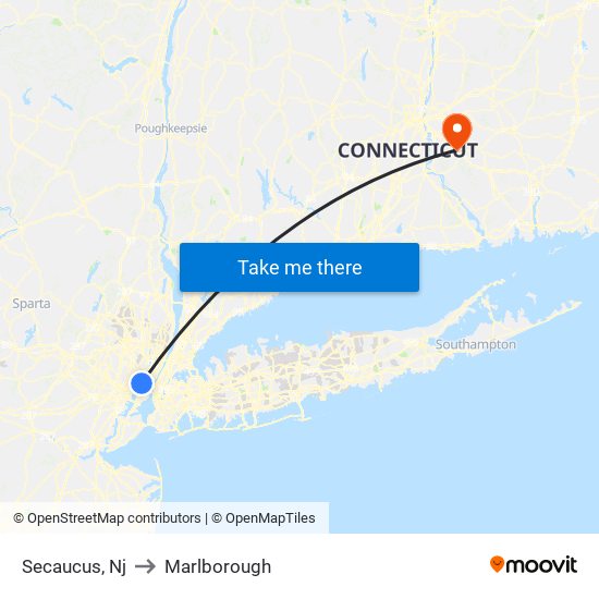 Secaucus, Nj to Marlborough map