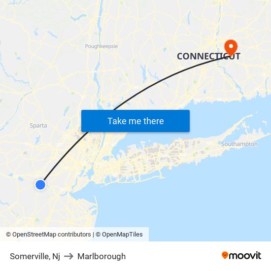 Somerville, Nj to Marlborough map