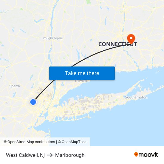 West Caldwell, Nj to Marlborough map