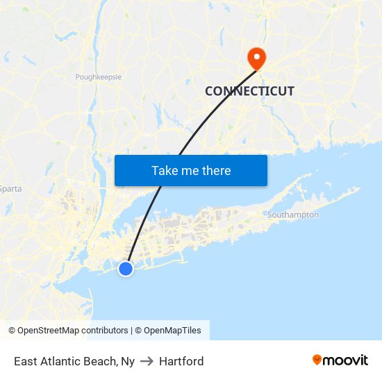 East Atlantic Beach, Ny to Hartford map