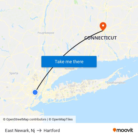 East Newark, Nj to Hartford map