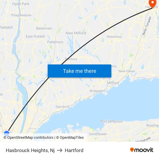 Hasbrouck Heights, Nj to Hartford map