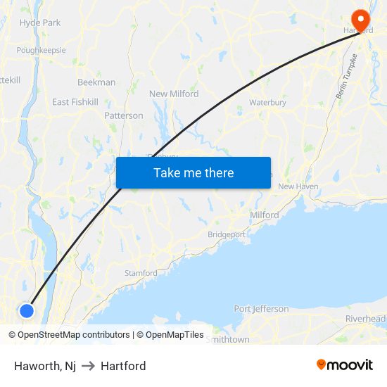 Haworth, Nj to Hartford map