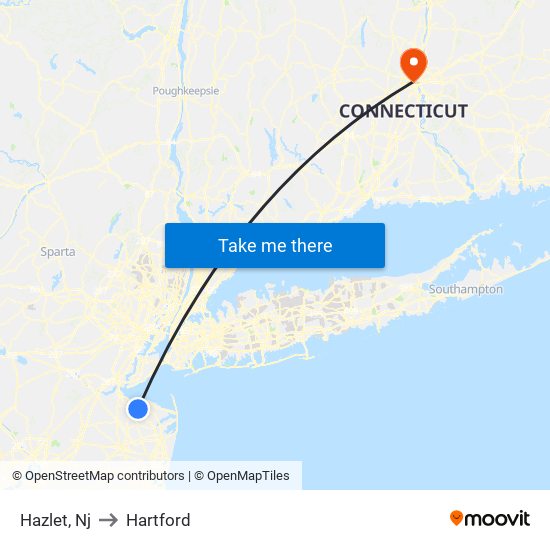 Hazlet, Nj to Hartford map