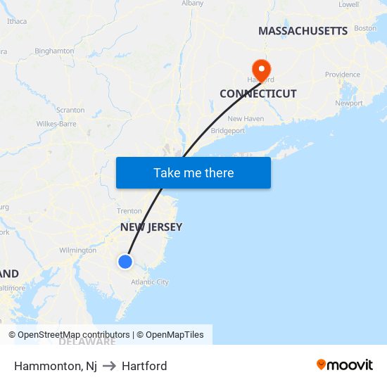 Hammonton, Nj to Hartford map