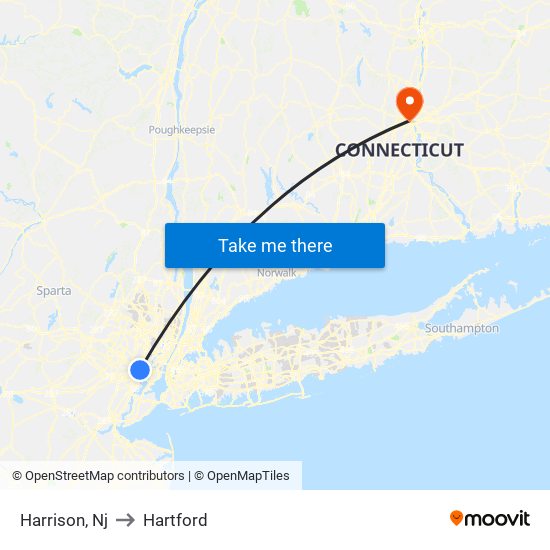 Harrison, Nj to Hartford map