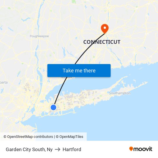 Garden City South, Ny to Hartford map
