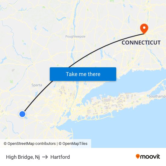 High Bridge, Nj to Hartford map