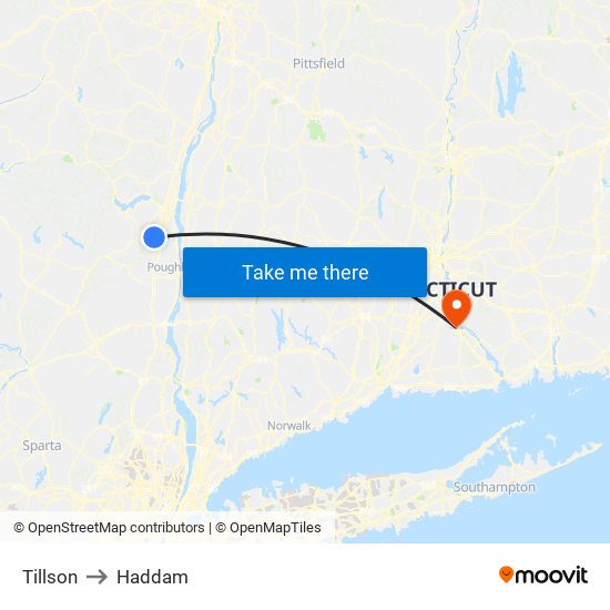 Tillson to Haddam map