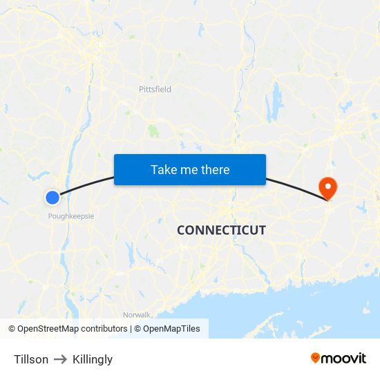 Tillson to Killingly map