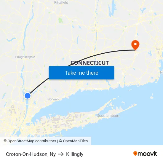 Croton-On-Hudson to Killingly map