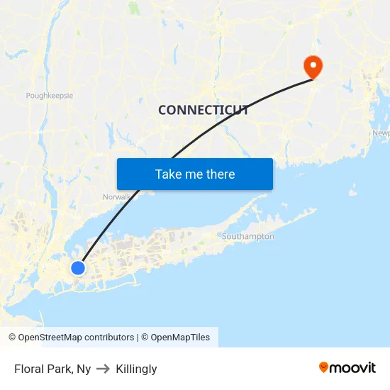 Floral Park to Killingly map