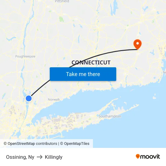 Ossining to Killingly map