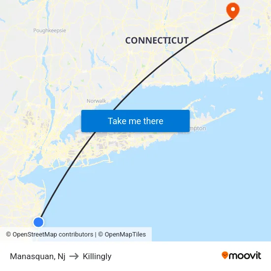Manasquan to Killingly map