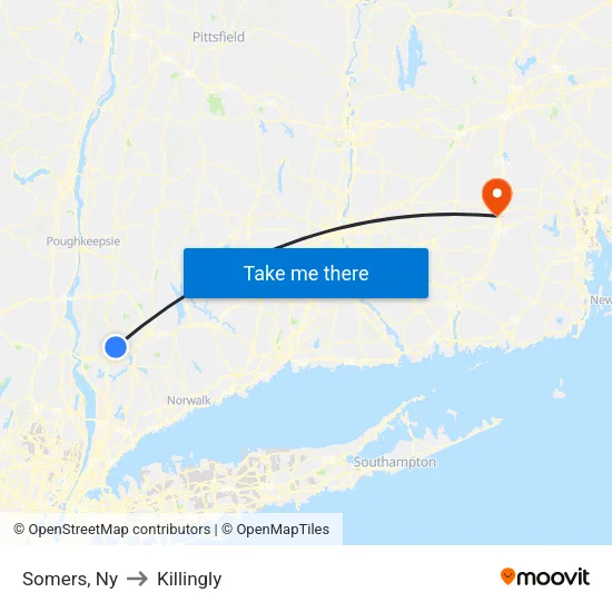 Somers to Killingly map