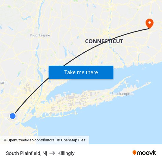 South Plainfield, Nj to Killingly map