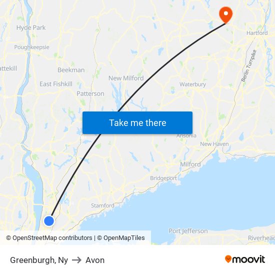 Greenburgh, Ny to Avon map