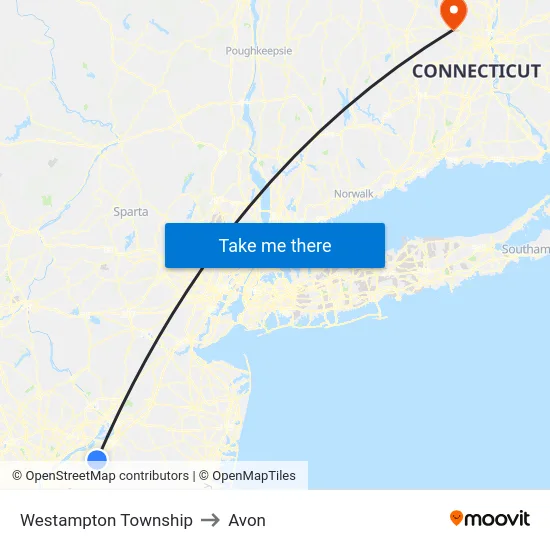Westampton Township to Avon map