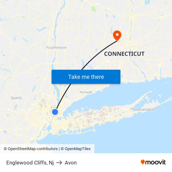 Englewood Cliffs, Nj to Avon map