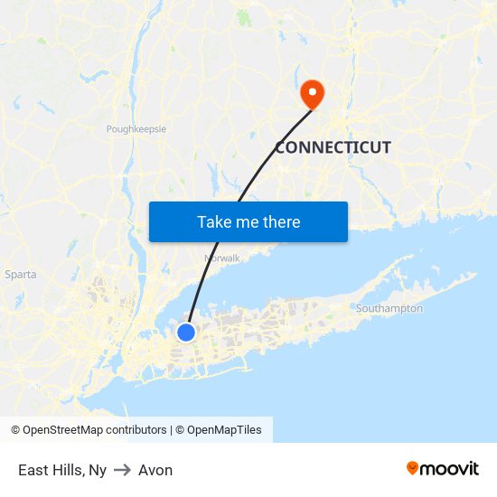 East Hills, Ny to Avon map