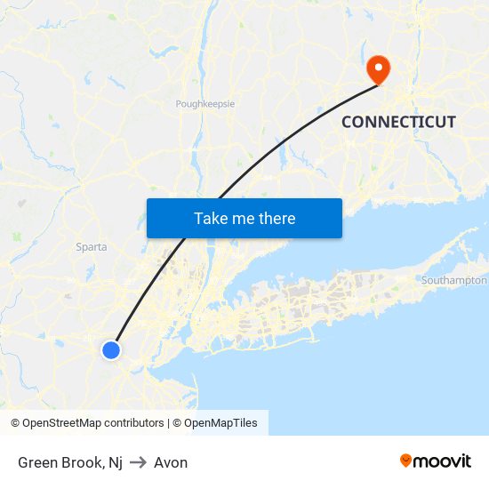 Green Brook, Nj to Avon map