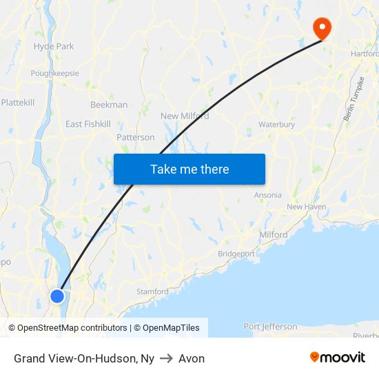 Grand View-On-Hudson, Ny to Avon map
