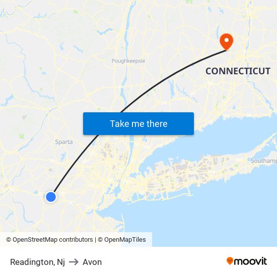 Readington, Nj to Avon map