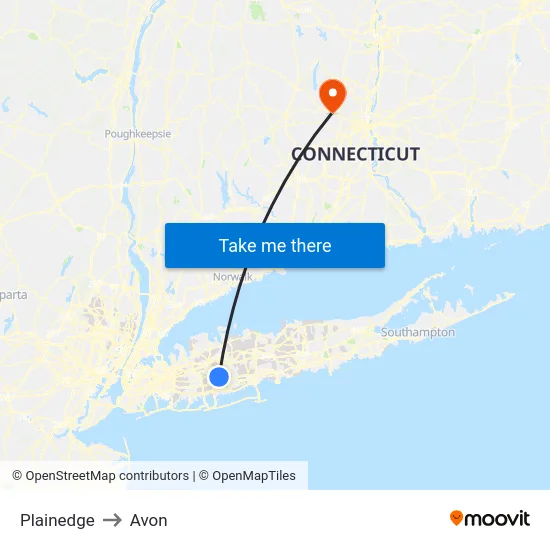 Plainedge to Avon map