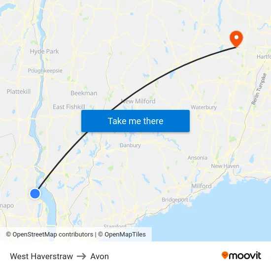 West Haverstraw to Avon map