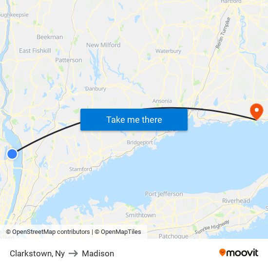 Clarkstown, Ny to Madison map