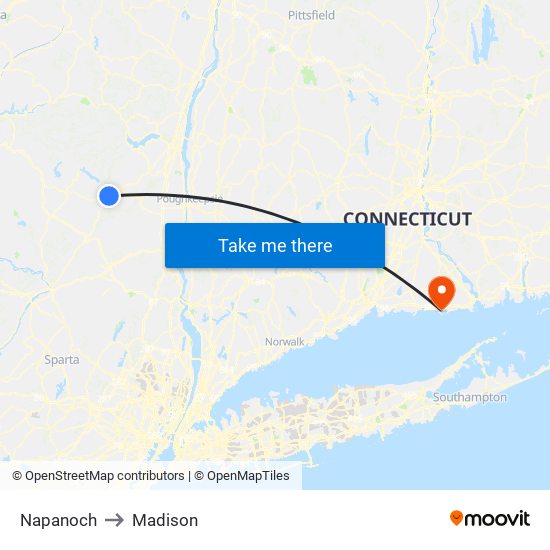 Napanoch to Madison map