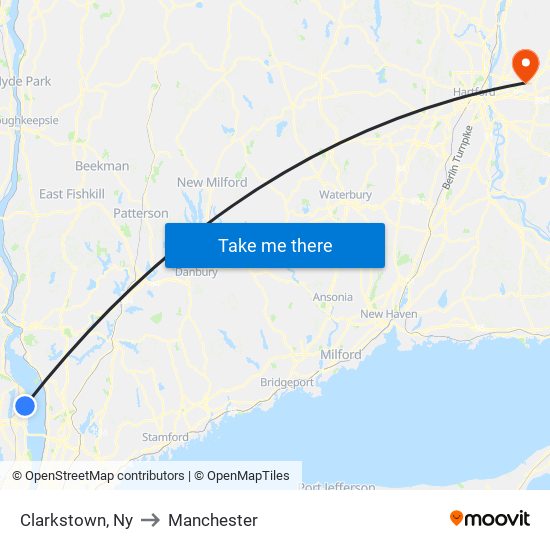 Clarkstown, Ny to Manchester map