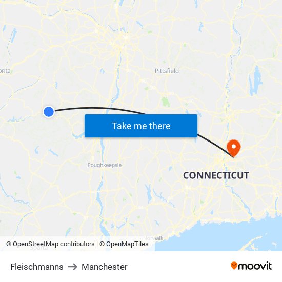 Fleischmanns to Manchester map