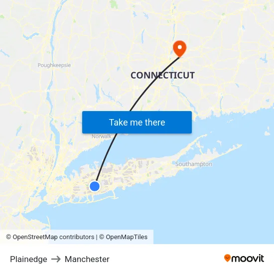 Plainedge to Manchester map