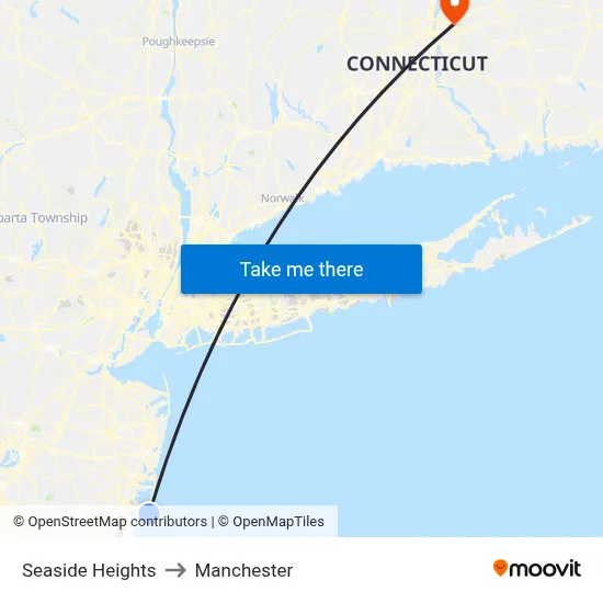 Seaside Heights to Manchester map