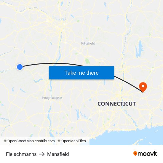 Fleischmanns to Mansfield map