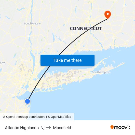 Atlantic Highlands, Nj to Mansfield map