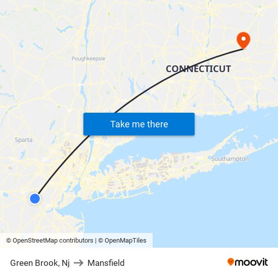 Green Brook, Nj to Mansfield map