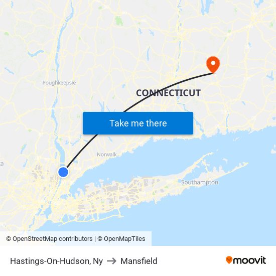 Hastings-On-Hudson, Ny to Mansfield map