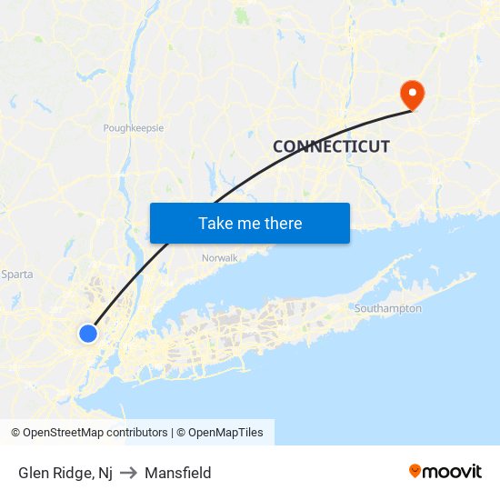 Glen Ridge, Nj to Mansfield map